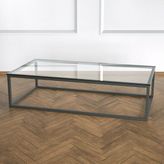 Evka Potrica Metal Siyah Ayak Şeffaf Cam Tabla Orta Sehpa