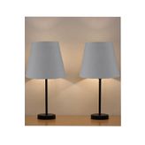 EVLight Black 2'li Abajur Metal Masa Lambası Antrasit