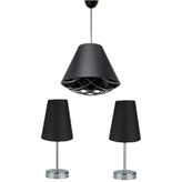 Evlight Black Avize Ve Abajur Seti (siyah)