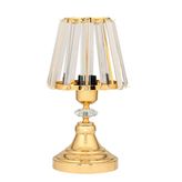 Evlight Kristal Gövdeli Abajur, Taşlı, Gold
