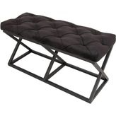 Evodeko Simsiyah Kapitone Bench Puf