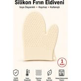 Evolis Kitchen 1 Adet Silikon Isıya Dayanıklı Yanmaz Yapışma Yapmaz Fırın Eldiveni Krem