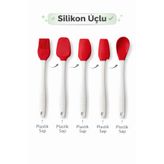 evolis kitchen 5 Adet Isıya Dayanıklı Yanmaz Yapışmaz Kırmızı Silikon Spatula Seti