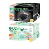 Evony Siyah 50 Adet Elastik Maske + Yeşil 50 Adet Elastik Maske