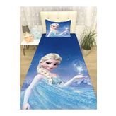 EVPANYA Mavi Elsa Desenli Yatak Örtüsü