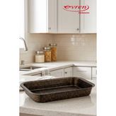 EVREN MUTFAK 30X17 cm Gold Stone Dikdörtgen Fırın Tepsisi 1,5 Lt, Granit Yapışmaz Taban Fırın Börek Tepsi 30X17CM - Siyah