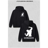 exans moda Arnold Schwarzenegger2 Sırt Baskılı Kapşonlu Sweatshirt
