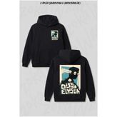 exans moda Disco Elysium v2 Sırt Baskılı Kapşonlu Sweatshirt