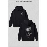 exans moda Joker Face Sırt Baskılı Kapşonlu Sweatshirt