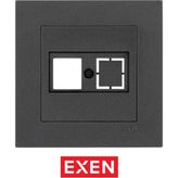Exen Karell Antrasit Data Priz Jaksız - ÇERÇEVELİ