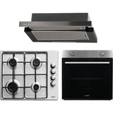 Exep Inox Aspiratörlü 3'Lü Ankastre Set(F6plus-Eo330-Ef200ınox)