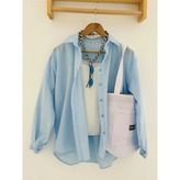 Exit Collection Kadın Abs Boyfriend Uzun Basic Bebe Mavisi Tesettür Gömlek - XL - Buz Mavi