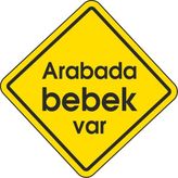 Extra Fix 12x12 cm Pvc Arabada Bebek Var Uyarı Levhası