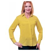 Exve Exclusive Güneş Sarısı Sade Basic Uzun Kollu Kadın Gömlek