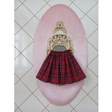 Eylülce Butik Ekoseli Kırmızı Etek