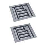 EYM 2 Adet Çekmece İçi Kaşıklık 42 x 49 cm Gri Mutfak Çekmece Düzenleyici