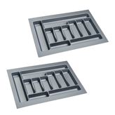 EYM 2 Adet Çekmece İçi Kaşıklık 67 x 49 cm Gri Mutfak Çekmece Düzenleyici
