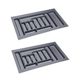 EYM 2 Adet Çekmece İçi Kaşıklık 85 x 49 cm Gri Mutfak Çekmece Düzenleyici