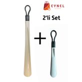 Eynel 2'li Set 42 cm & 27 cm Sert Plastik Ayakkabı Çekeceği Kerata Ayakkabı İçin Pratik Çekecek