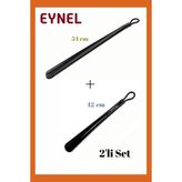 Eynel 2'li Set 42 ve 54 cm Askılı Ayakkabı Çekeceği Uzun Plastik Kerata Renkli Ayakkabı Giyme Aparatı - Çok Renkli
