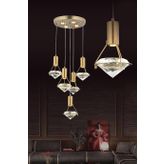 Eys 37W 5'Li Gold Sarkıt Led Avize Diamond
