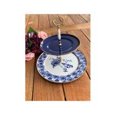 Ezem Blue Rose Emaye Katlı Kurabiyelik