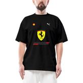 F1 Ferrari Oversize Siyah Tişört - L