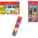 Faber Castell 12 li Boya Seti ( Kuru Boya,Sulu Boya, Pastel Boya)