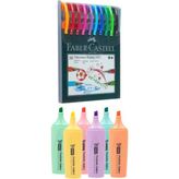 Faber-Castell 1425 Tükenmez Kalem 10 Renk + Mikro MK-605 Pastel Fosforlu 6'lı