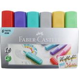 Faber-Castell 18'li Fosforlu Kalem Seti 6 Metalik 6 Pastel 6 Floresan Renk Su Bazlı Uzun Süreli Kullanım