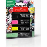Faber-Castell 4'lü Fosforlu Kalem Seti Geniş Uçlu Renkli Işaretleme Kalemi
