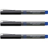 Faber Castell 5405 0.5 mm İğne Uçlu Mavi 3'lü Roller Kalem