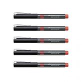 Faber Castell 5405 0.5 mm Kırmızı 5 Adet İğne Uçlu Roller Kalem