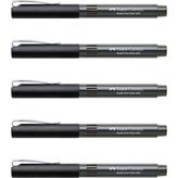 Faber-Castell 5405 İğne Uçlu Roller Kalem Siyah 0.5 mm 5'li