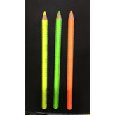 Faber Castell Ahşap Gövde Benekli Grip 3 Renk (Pembe - Turuncu - Mavi) Fosforlu Kalem