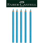 Faber-Castell Ahşap Gövdeli Mavi Renk Fosforlu Kalem 5'li Set