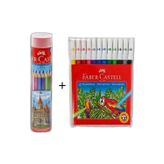 Faber Castell Beyaz 12li Tüp Kuru Boya Ve 12li Keçeli Kalem