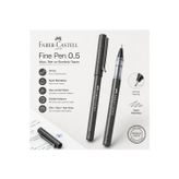 Faber Castell Faber-Castell Fine Pen 0.5 Siyah Mürekkepli İnce Uçlu Kalem Akıcı Yazım Ofis Okul Not Alma Kalemi