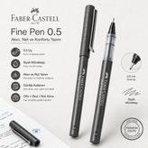 Faber-Castell Fine Pen 0.5 Siyah Mürekkepli Ince Uçlu Kalem Akıcı Yazım Ofis Okul Not Alma Kalemi