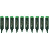 Faber-Castell Fosforlu Kalem Seti 10 Adet Yeşil Renk Kalın Uç