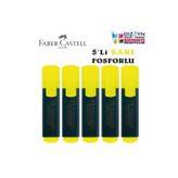 Faber Castell Fosforlu Kalem, Yeşil, 5'li Set