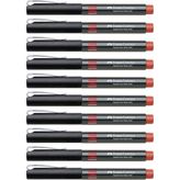 Faber-Castell İğne Uçlu Roller Kalem 0.5 mm Kırmızı 10'lu