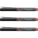 Faber-Castell İğne Uçlu Roller Kalem 0.5 mm Kırmızı 3'lü