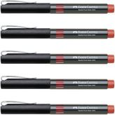 Faber-Castell İğne Uçlu Roller Kalem 0.5 mm Kırmızı 5'li