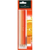 Faber-Castell Kurşunkalem Orange 4'lü Blister +Silgi Set