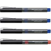 Faber-Castell Roller Kalem 0.5 mm İğne Uçlu Mavi 3'lü + Kırmızı Tekli