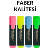Faber Castell Sarı Pembe Mavi Yeşil 4'lü Fosforlu Kalem Seti