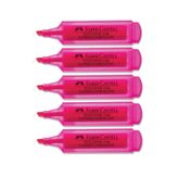 Faber Castell Textliner 1546 Fosforlu Kalem Seti, 5'li, Pembe, Şeffaf Gövde
