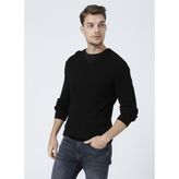Fabrika V Yaka Basic Siyah Erkek Kazak - BUTTON-Y - L