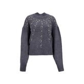 Fabrika Yarım Balıkçı Yaka Loose Fit Taşlı Antrasit Kazak Kadın F5WL-KZK0307 - XL